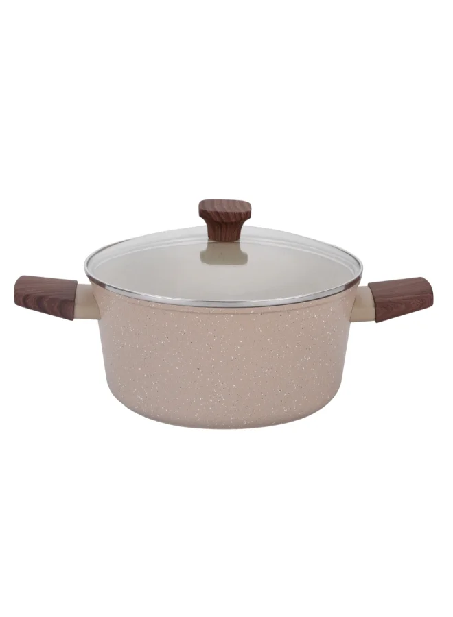 بارفيت قدر عميق ألومنيوم مطروق كريمي وبني 20 سم HS-9504 20CM